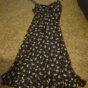 Black Floral Maxi Slip Dress